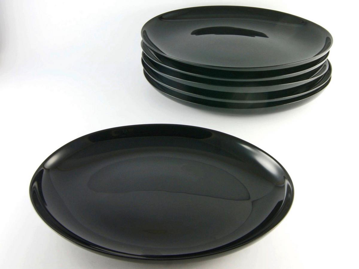 Krožnik Za Zrezke Italien Party Black, 6-Delni - črna, Basics, steklo (30/26cm) - Creatable