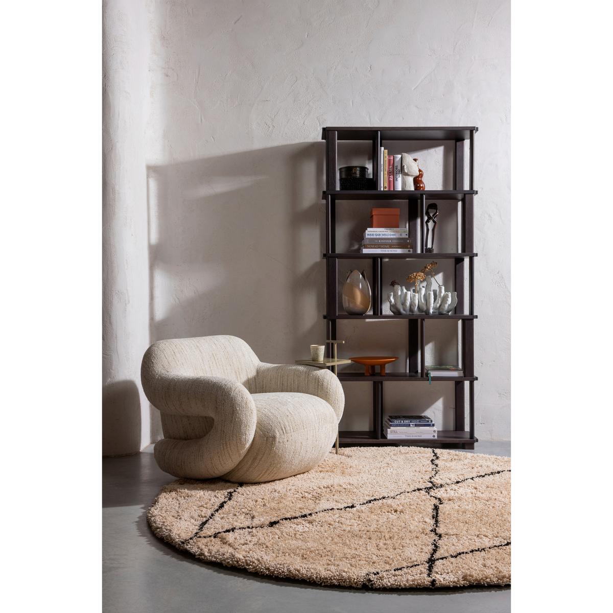 Regal Riss Dunkelbraun B: 90 cm - Dunkelbraun, Design, Holz (90/186/30cm) - Livetastic