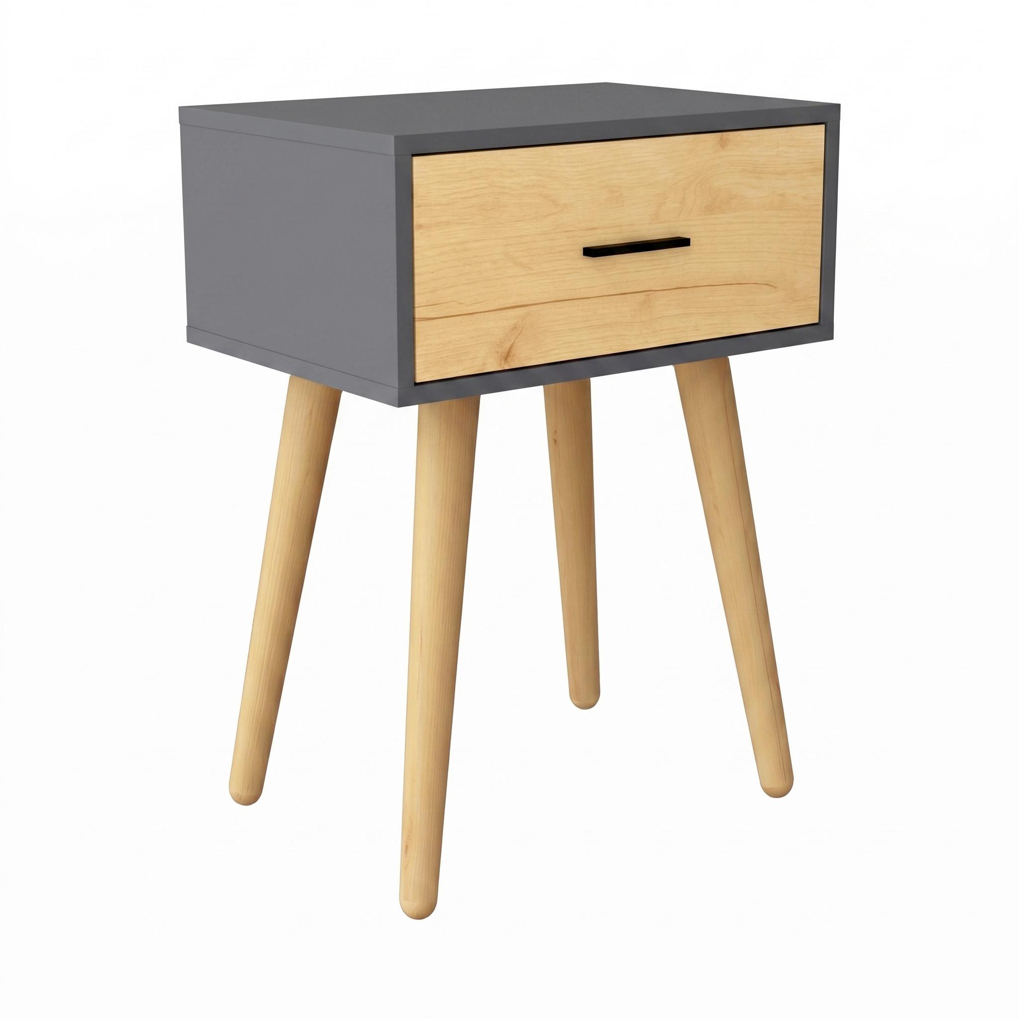 Nachttisch Singol "l" - Honigeiche/Anthrazit, Modern, Holzwerkstoff/Metall (45/56/30cm) - Livetastic