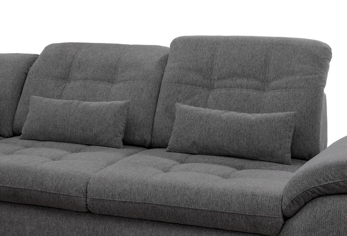 Ecksofa Rigatti mit Bettkasten ca. 184x314 cm Anthrazit - Chromfarben/Anthrazit, MODERN, Textil/Metall (184/314cm) - Livetastic