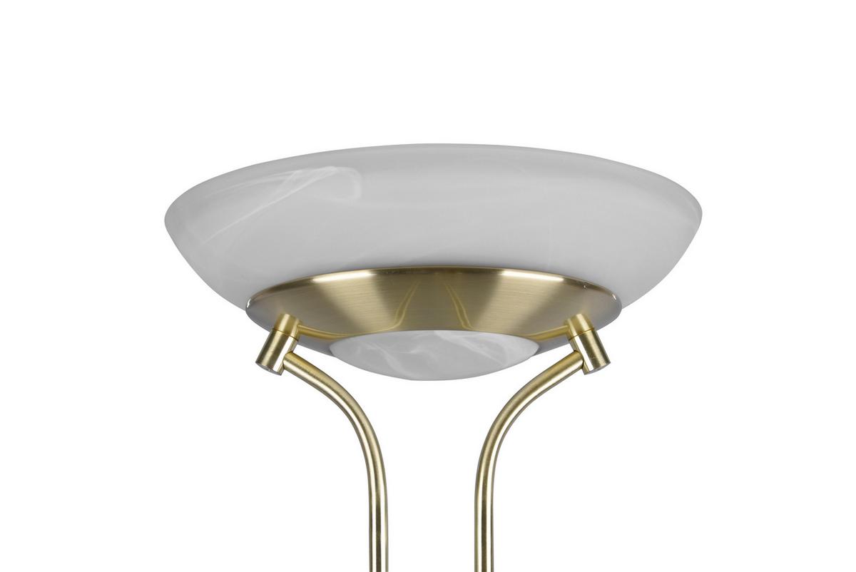 LAMPA LED OŚWIETLAJĄCA SUFIT ORSON - kolor mosiężny/kolor alabastrowy, Basics, metal/szkło (32,5/180cm) - Novel