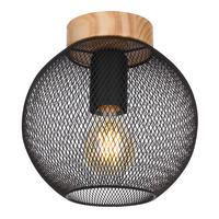 LAMPA SUFITOWA PABLO - czarny/brązowy, Modern, metal/drewno (20/20cm)