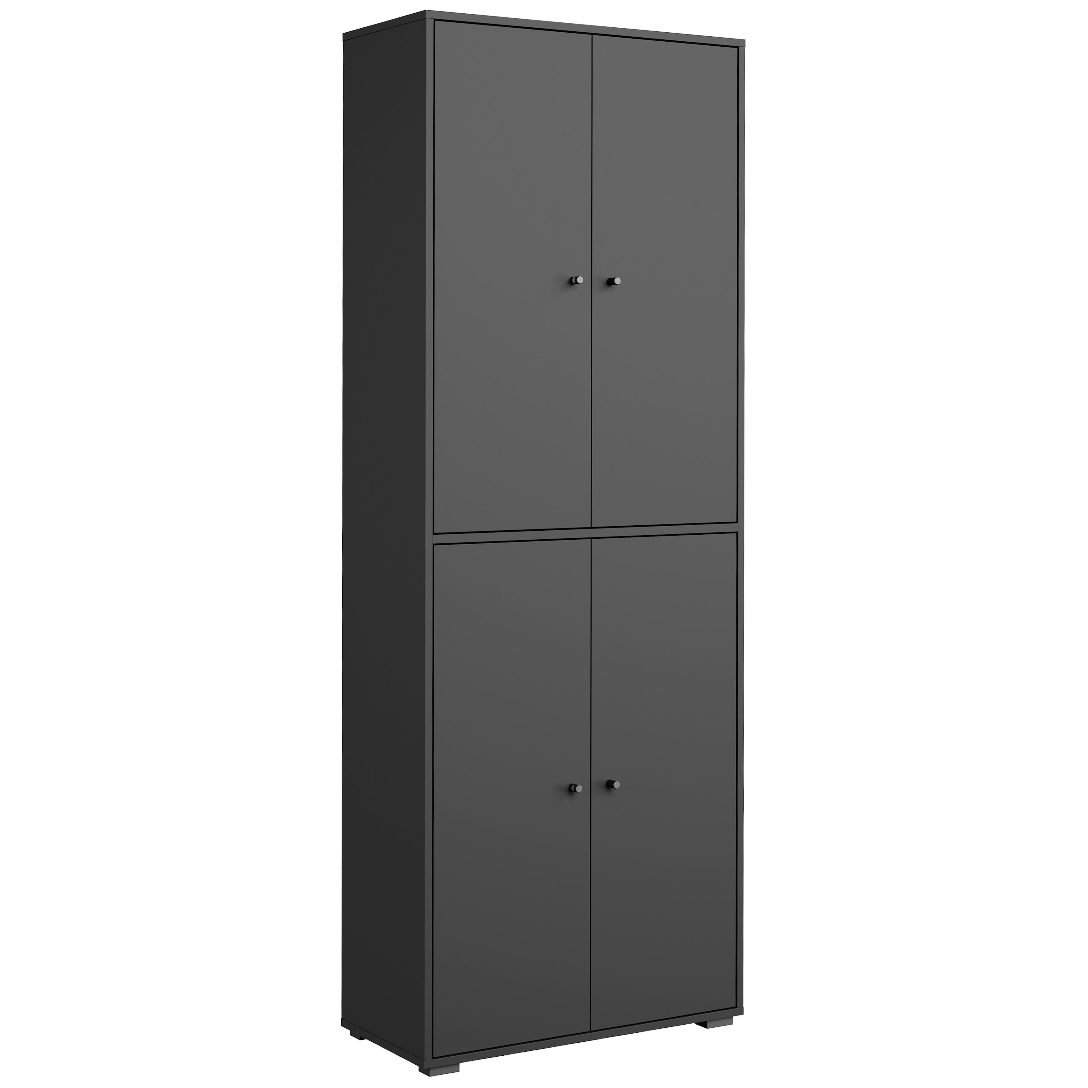 Schuhschrank Dino 023 Schwarz - Schwarz, Basics, Holzwerkstoff/Kunststoff (70/190/33cm) - P & B
