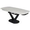 UTDRAGBART BORD NICOLAS - vit/svart, Modern, metall/sten (120-180/90/75-77cm) - Mömax