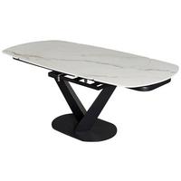 Stol Na Izvlačenje Nicolas - bijela/crna, Moderno, kamen/metal (120-180/90/75-77cm) - Premium Living