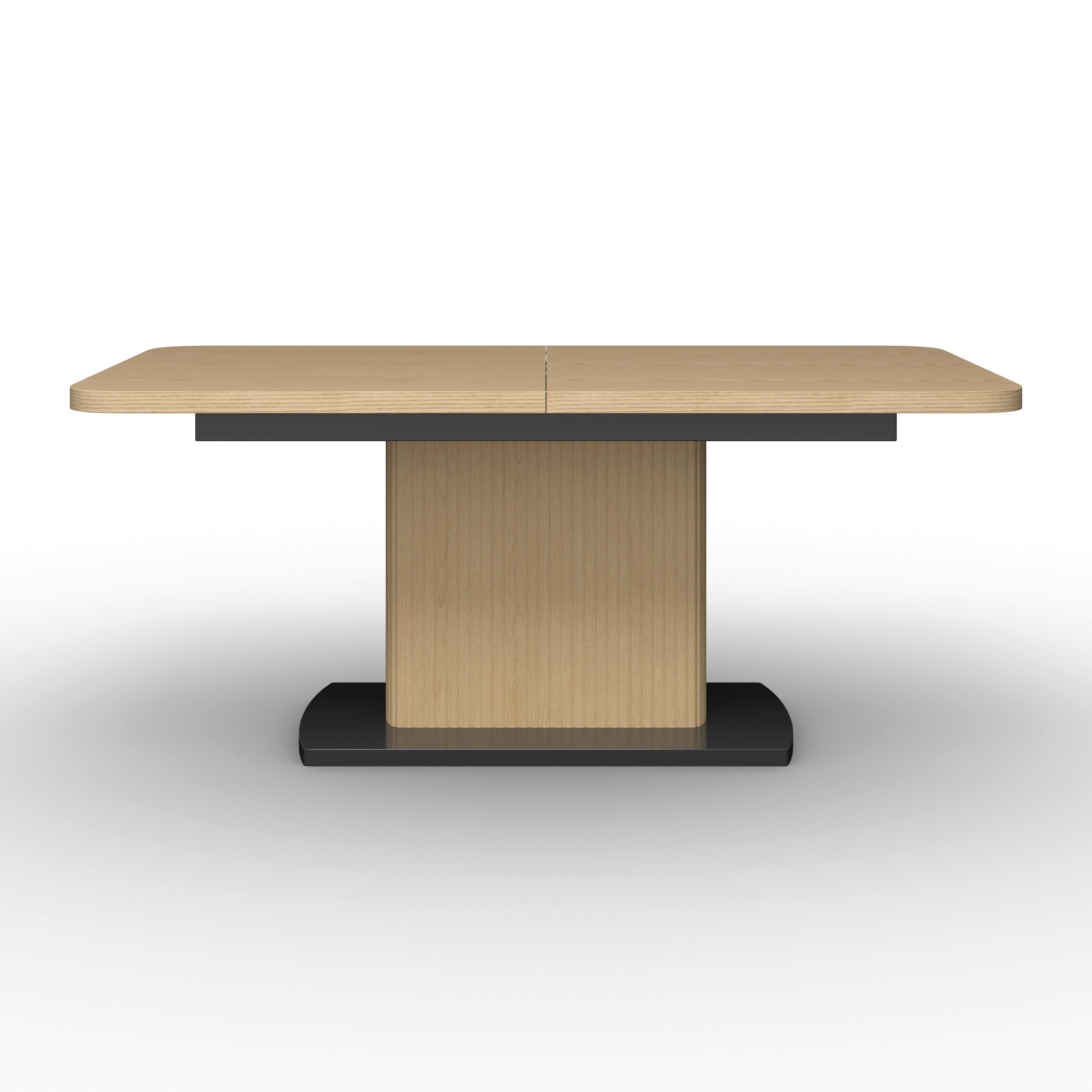 UTDRAGBART BORD AMADO - svart/ekfärgad, Modern, metall/trämaterial (160-200/90/76cm) - Bessagi Home