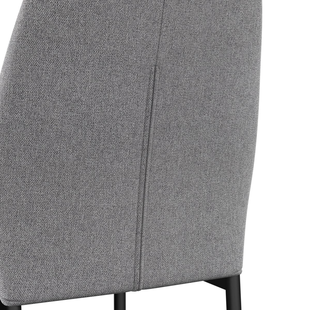 Stuhl Cori Hellgrau Webstoff Gepolstert - Hellgrau/Schwarz, MODERN, Holz/Textil (45/87/57cm) - Bessagi Home