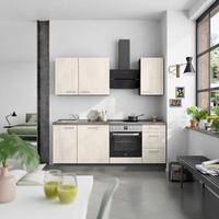 Küchenblock Riva High m. Geräten Weiß - Schieferfarben/Edelstahlfarben, MODERN, Holzwerkstoff/Metall (210cm) - Nobilia