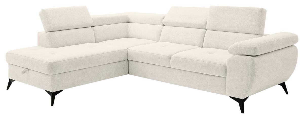 Kutna Garnitura Floris - bež/crna, Moderno, tekstil/metal (200/75-90/256cm) - Modern Living