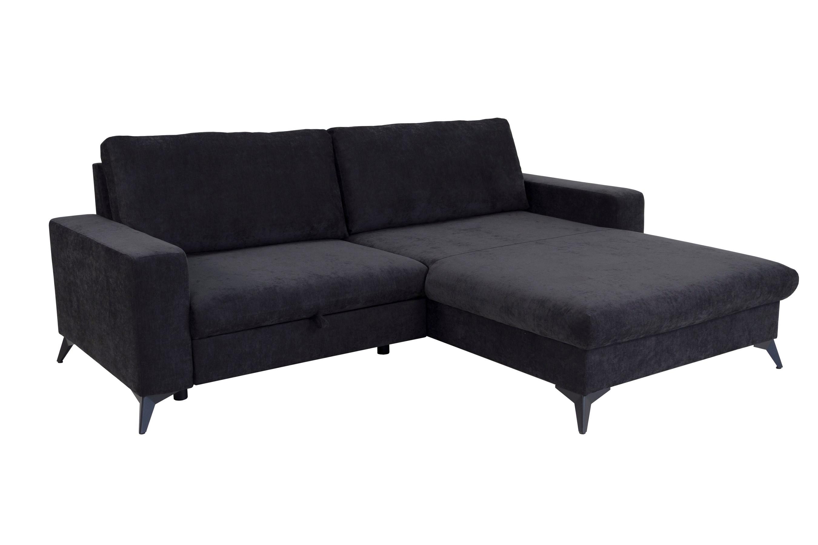 Sarokkanapé Sunny - fekete, Modern, textil (244/87/177cm) - Mömax