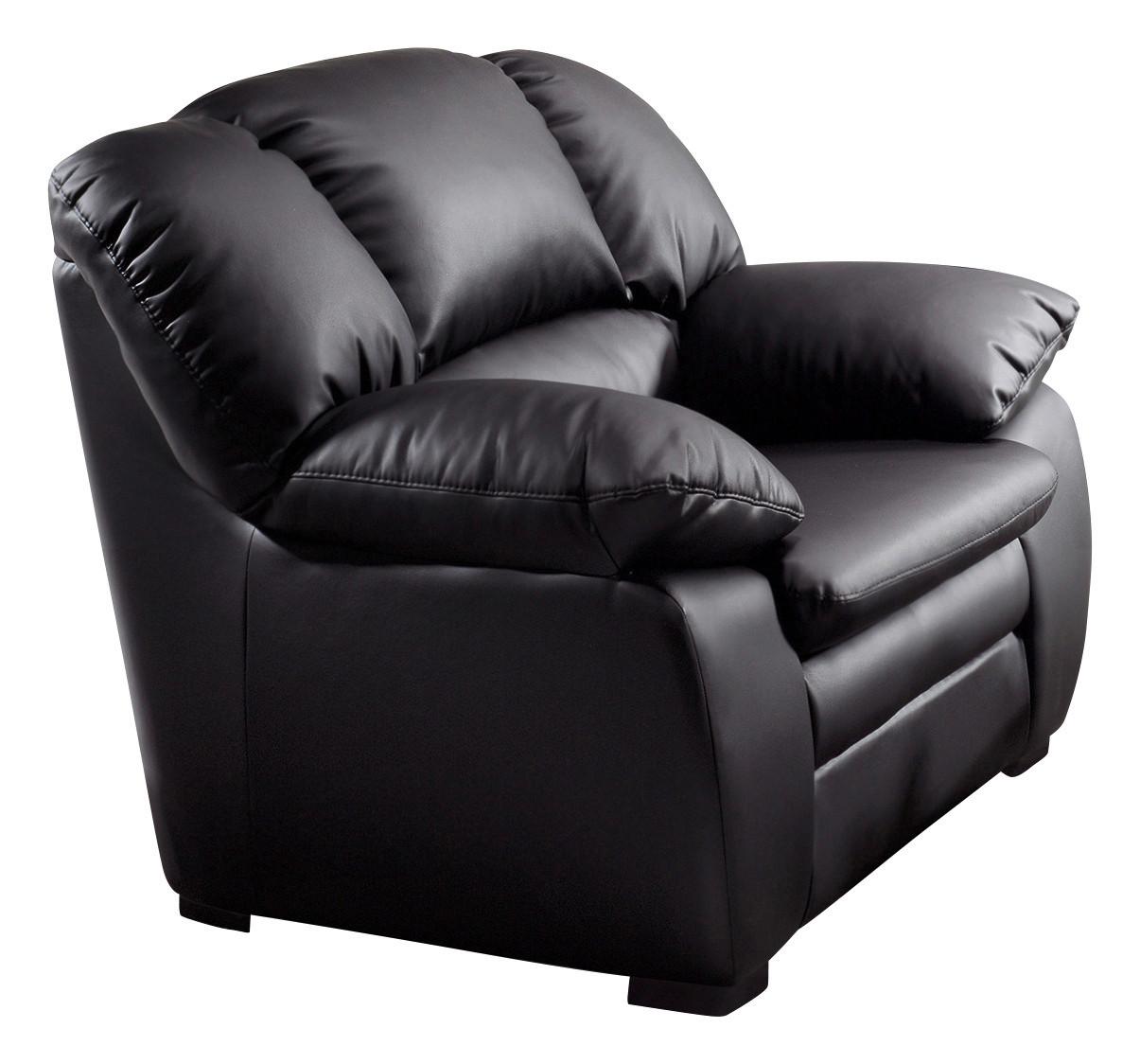 Sessel Casino I Schwarz Lederlook - Schwarz, KONVENTIONELL, Kunststoff/Textil (109/88/92cm) - MID.YOU