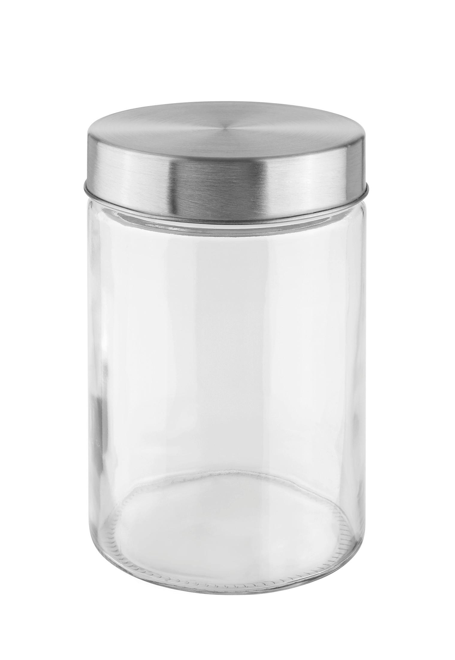 Vorratsdose Magnus aus Glas ca. 1,15l - Klar/Edelstahlfarben, MODERN, Glas/Metall (11,5/17cm) - Mömax