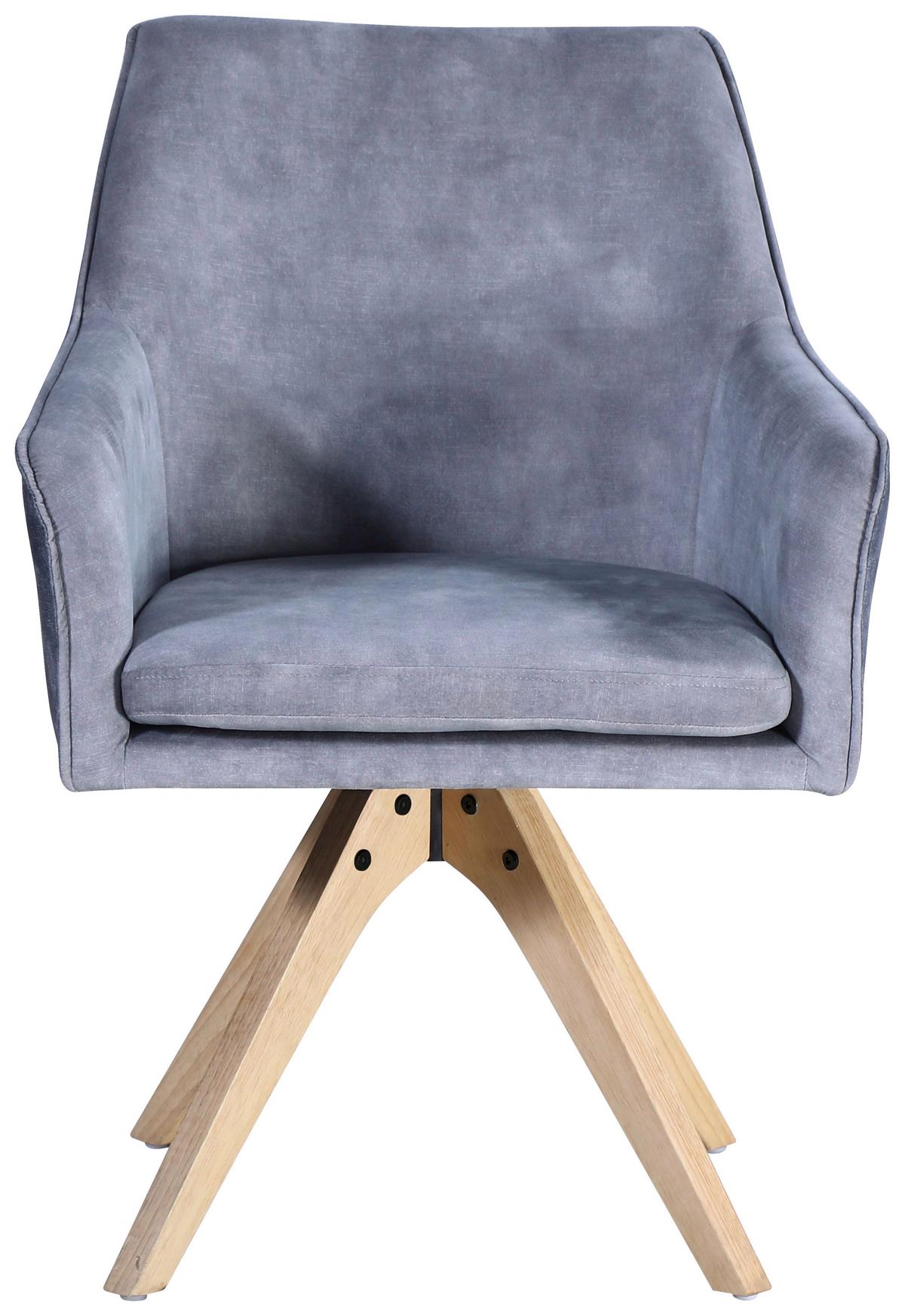 Scaun LISA - gri deschis/culoare natur, Konventionell, lemn/textil (62/83/63cm)