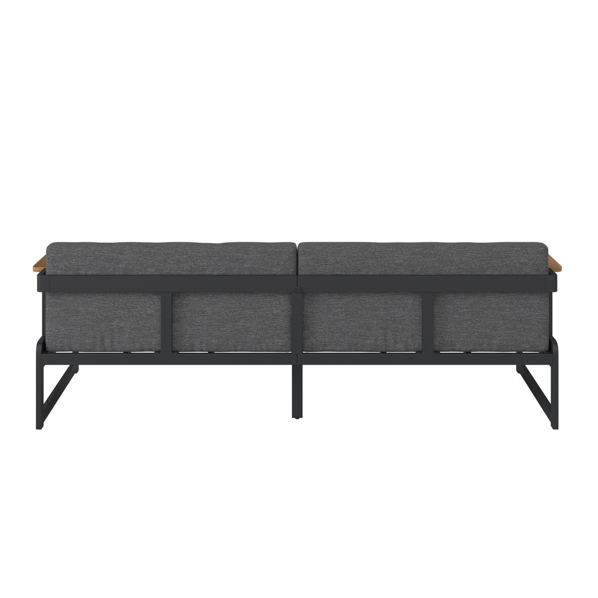 SOFA TARASOWA DESENZANO - szary, Modern, metal/drewno (192/57/74cm) - Ambia Garden