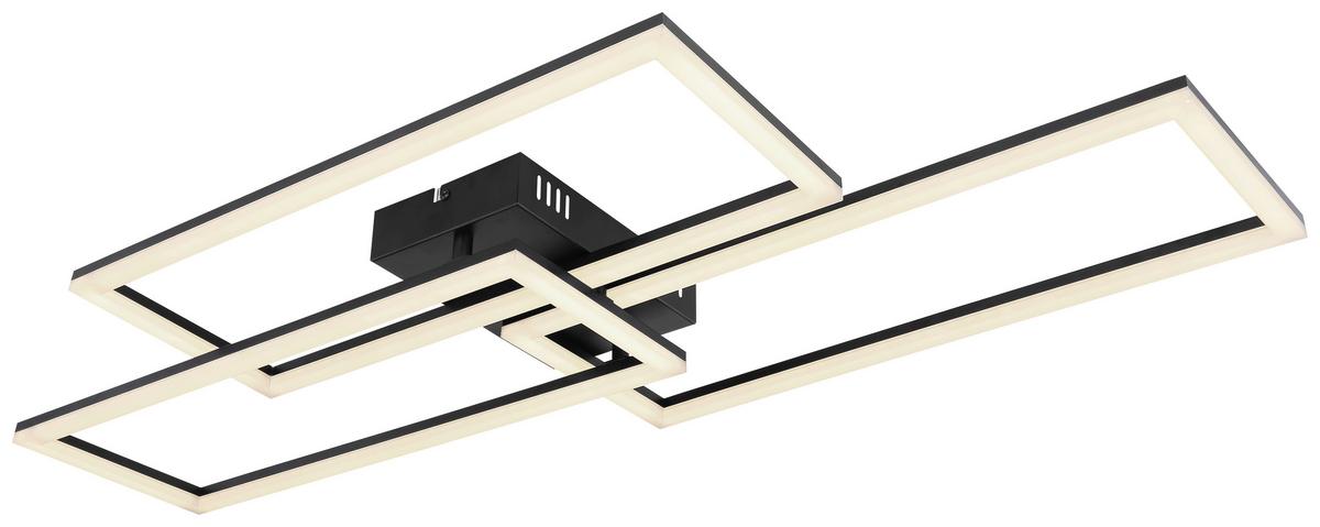 Plafonieră cu LED Bekka - opal/negru, Modern, plastic/metal (90/40/8cm) - Premium Living