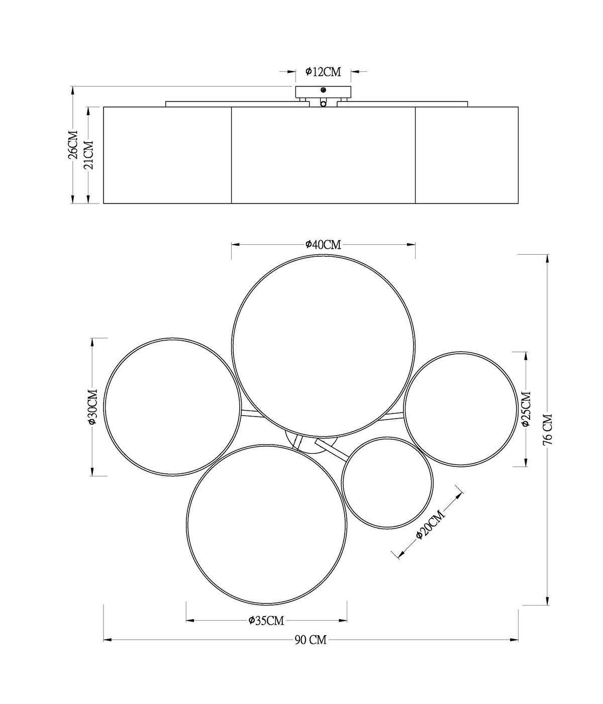 LAMPA SUFITOWA GOLDES II - biały, Design, tworzywo sztuczne/metal (90/76/26cm) - Novel