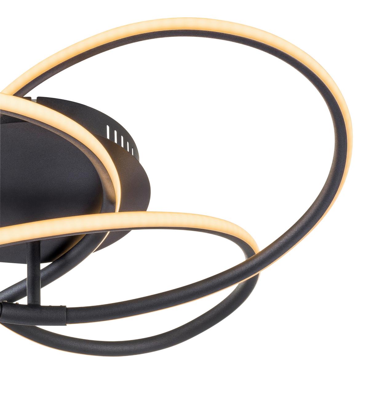 LED-DECKENLEUCHTE 67201S-30  PANDA - Weiss/Opal, Design, Kunststoff/Metall (60/12,7cm) - Globo