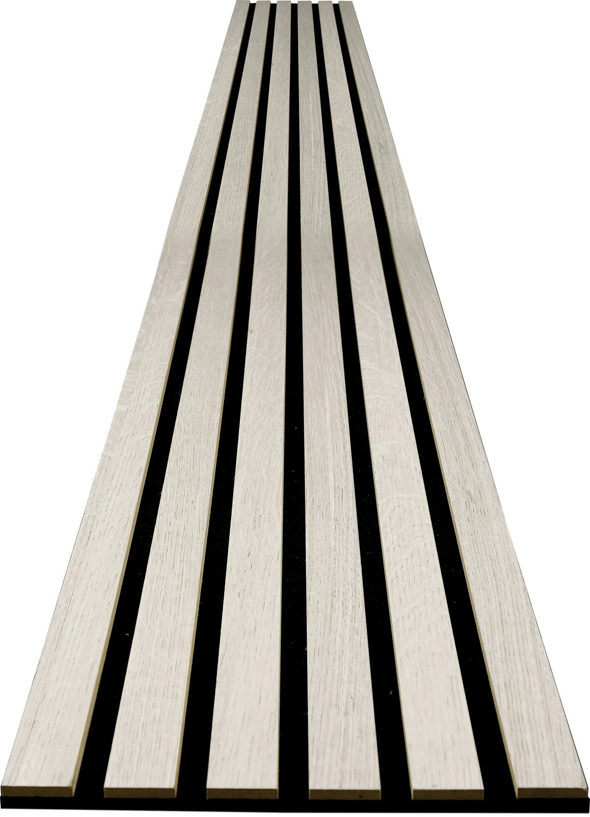 Akustikpaneel Eiche/Weiß - Weiß, KONVENTIONELL, Holz/Kunststoff (250/30/1.1cm) - Novel