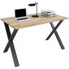 Pisalna Miza Lona, Barva Hrasta, Črna, 140x80cm - črna/medeni hrast, Design, kovina/leseni material (140/80/76cm) - MID.YOU