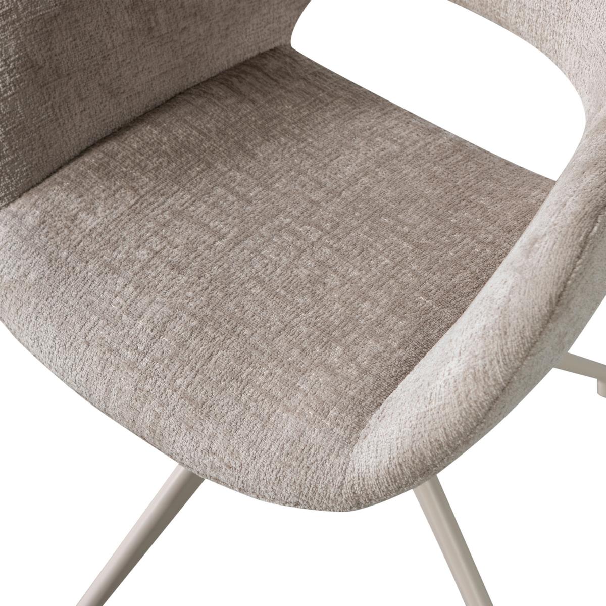 Armlehnstuhl-Set Eliva Sandfarben B: 58cm - Sandfarben, MODERN, Textil/Metall (58/82/58cm) - Livetastic