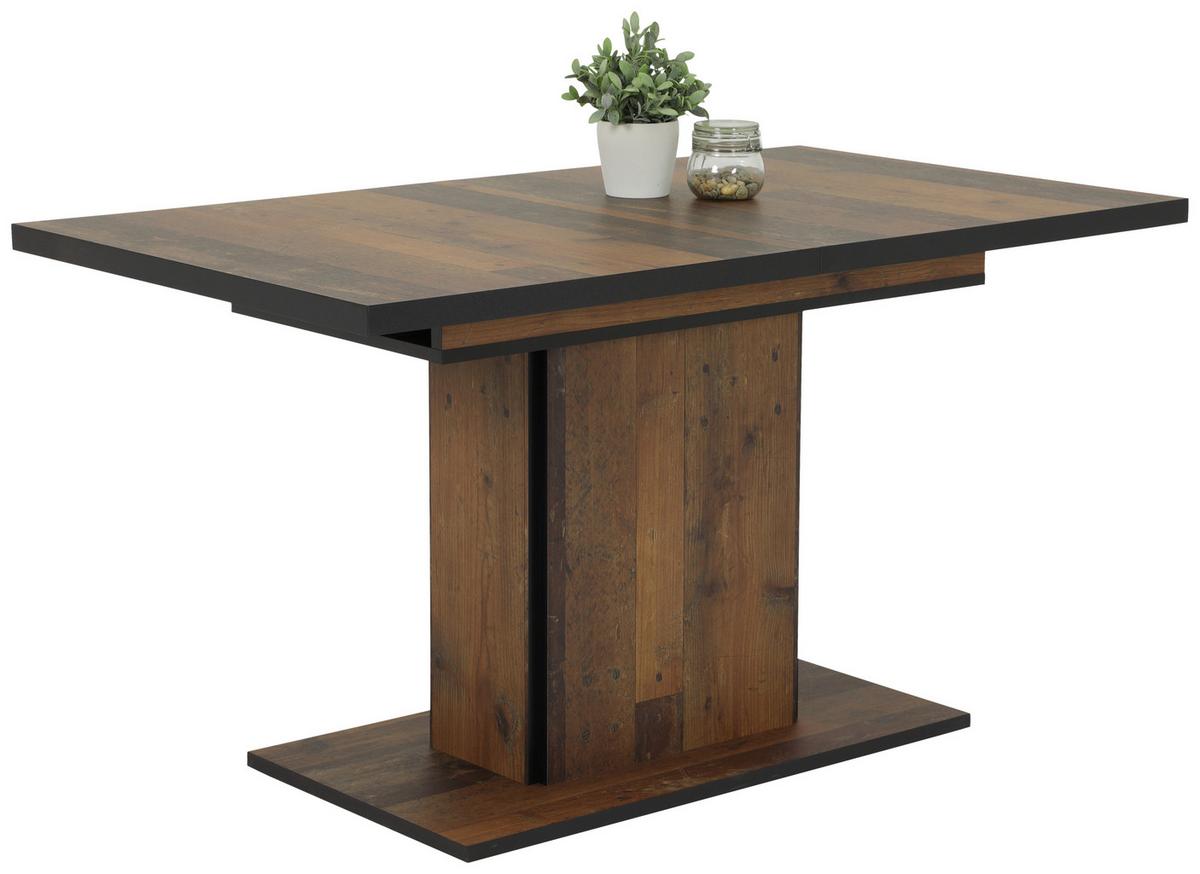 STÓŁ DO JADALNI ARIANA T - czarny/ciemnobrązowy, Konventionell, materiał drewnopochodny (120-160/80/76cm) - Carryhome