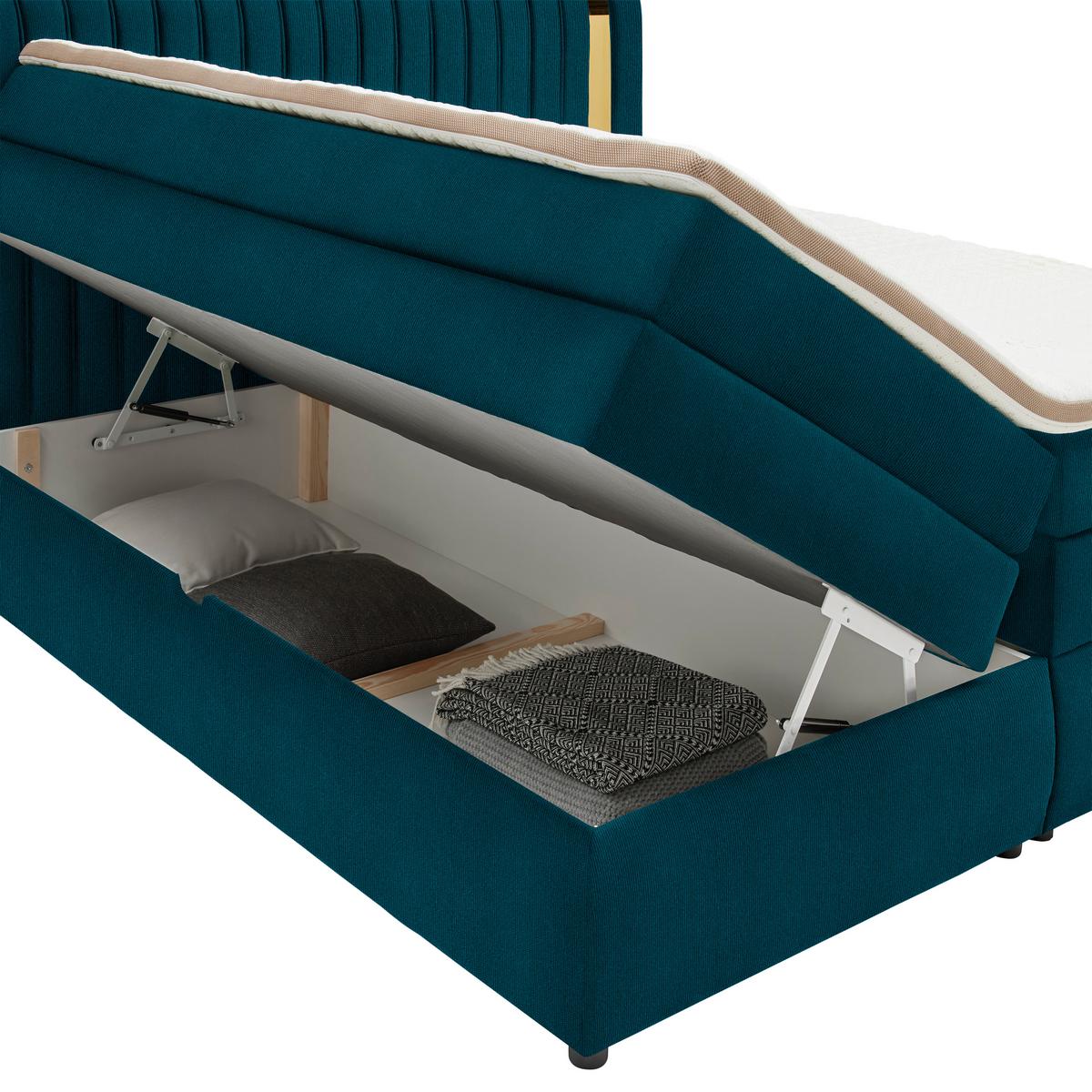 PAT BOXSPRING MINOLA GOLD EXKLUZIV - petrol, Konventionell, textil (180/200cm) - Premium Living
