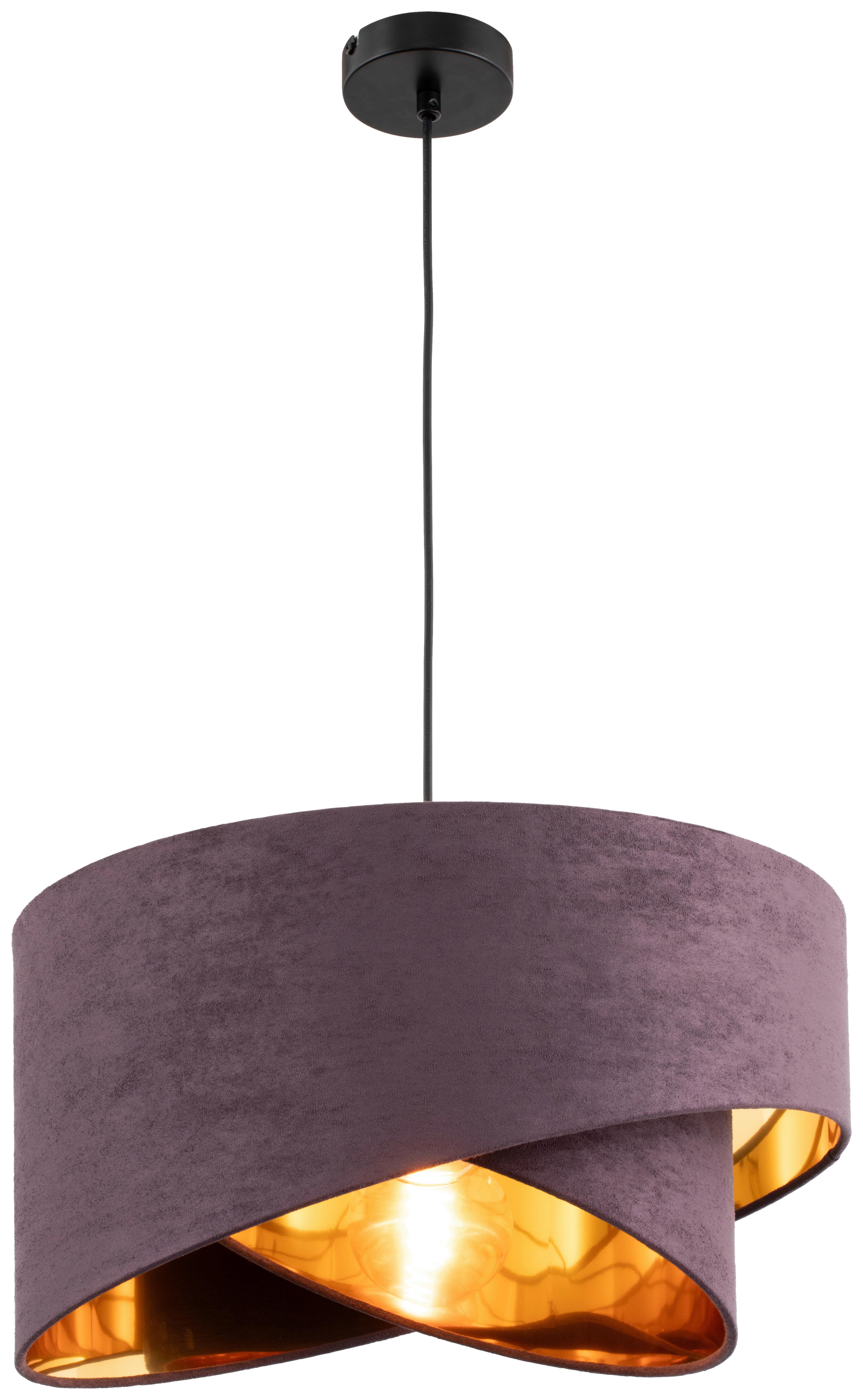 LAMPA WISZĄCA PAULA - brązowy, Trend, metal/tkanina (45/130cm) - Novel