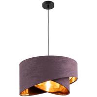 LAMPA WISZĄCA PAULA - brązowy, Trend, metal/tkanina (45/130cm) - Novel