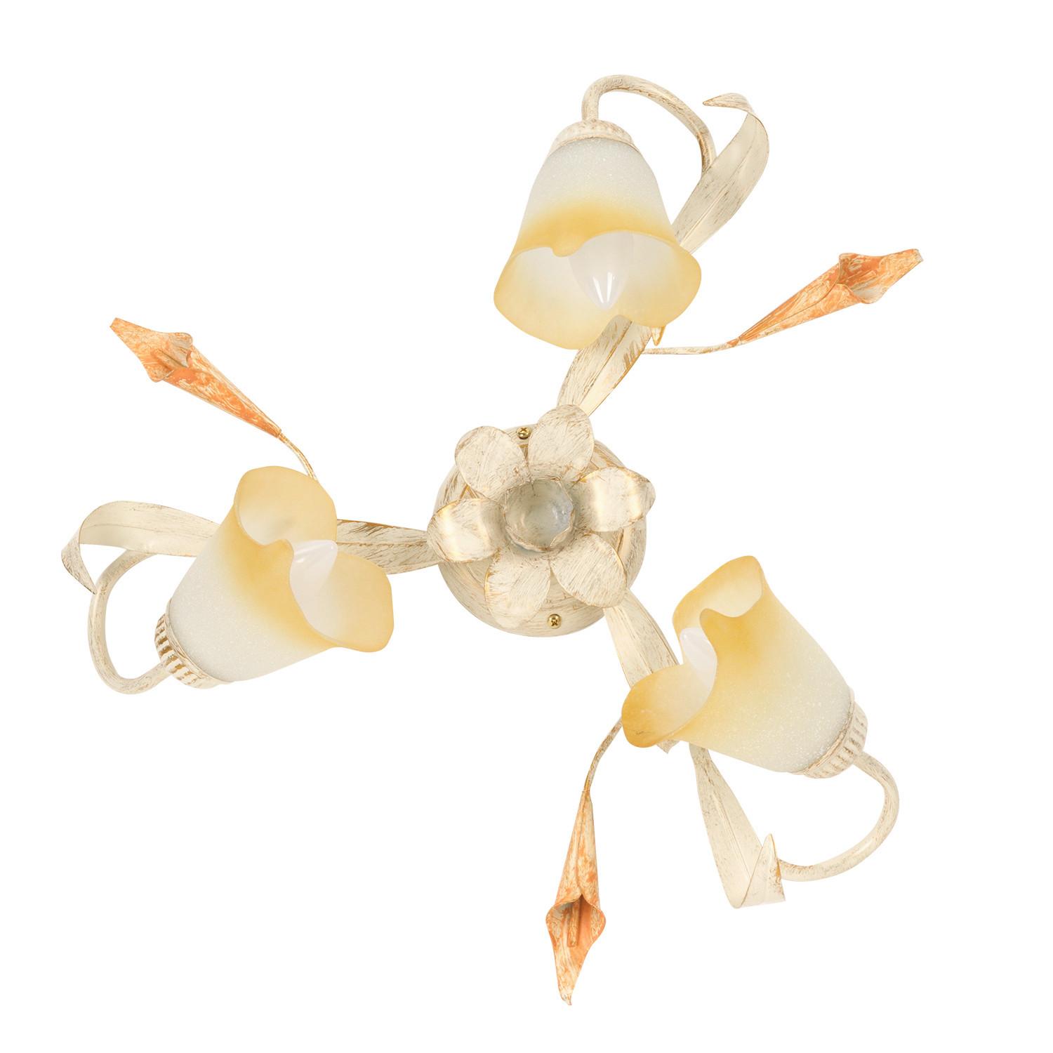 Deckenleuchte Lucrezia Avorio Weiß max. 6 Watt - Weiß, KONVENTIONELL, Glas/Metall (53/20cm)