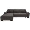 Wohnlandschaft Vicari Anthrazit Mikrofaser - Anthrazit/Schwarz, MODERN, Textil/Metall (292/185cm) - Livetastic