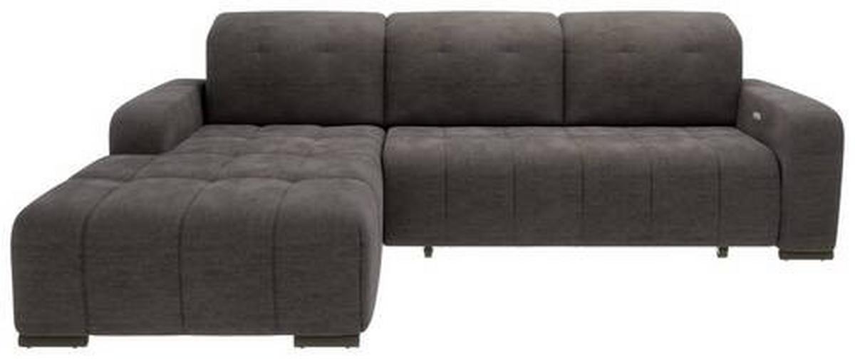 Wohnlandschaft Vicari Anthrazit Mikrofaser - Anthrazit/Schwarz, MODERN, Textil/Metall (292/185cm) - Livetastic