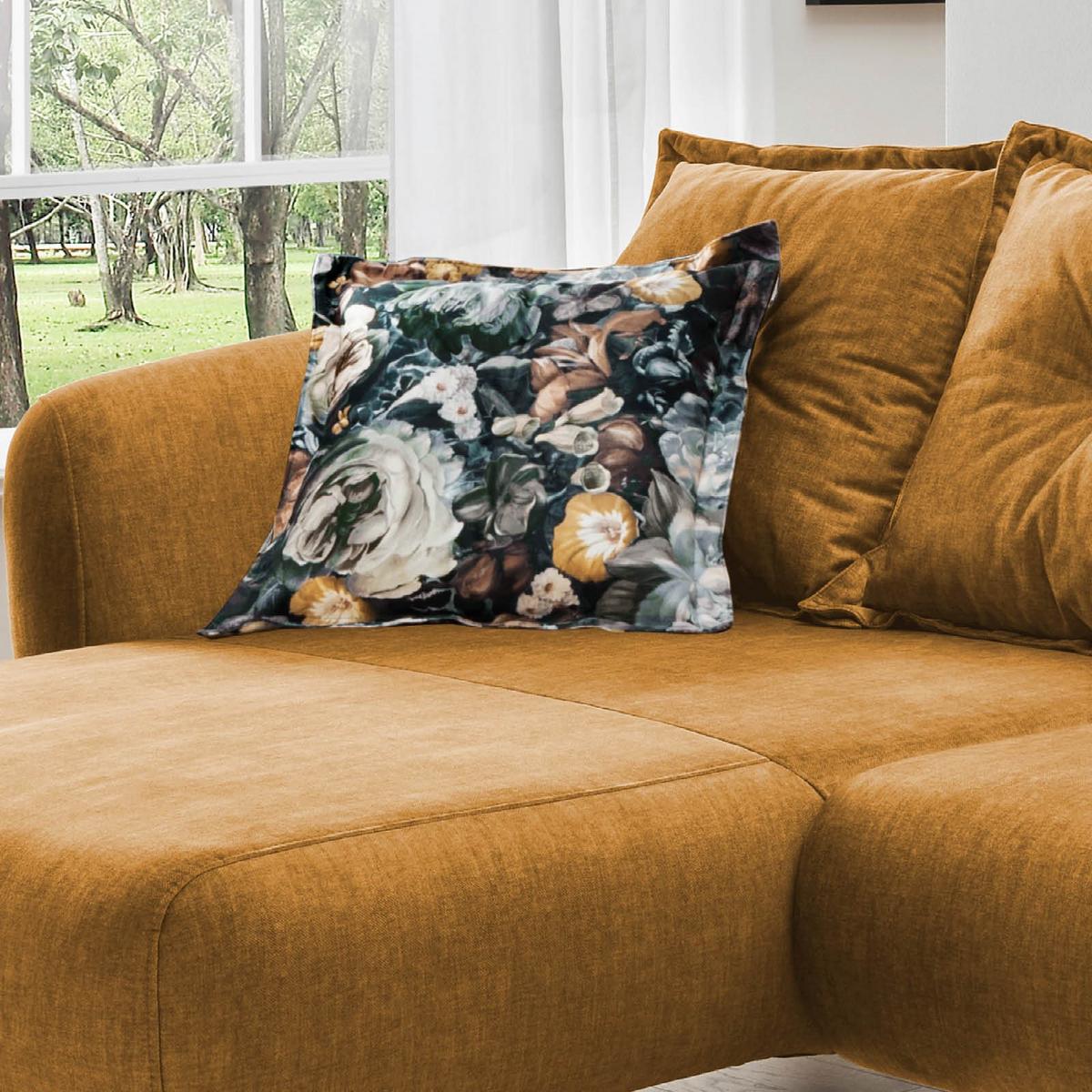 Wohnlandschaft Baggio Gelb Velours - Gelb/Buchefarben, MODERN, Holz/Textil (277/162cm) - Livetastic