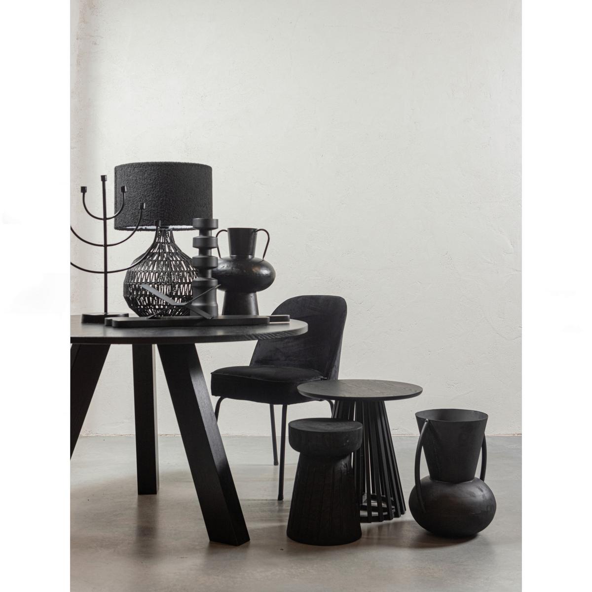 Stuhl-Set Vogue Schwarz B: 50cm - Schwarz, MODERN, Leder/Textil (50/83/57cm) - Livetastic