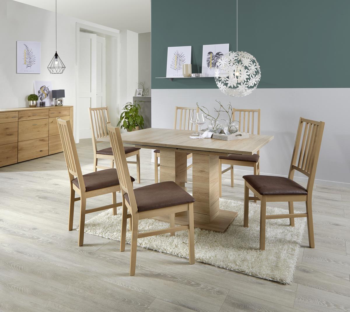 Raztegljiva Miza Helena, Barva Hrasta, 140-220 X 90 Cm - barve hrasta, Konvencionalno, leseni material (140-220/76/90cm) - Mömax
