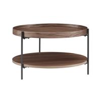 Klubska Miza Rund, Barva Oreha - barva oreha/črna, Design, kovina/leseni material (69/39cm) - Livetastic