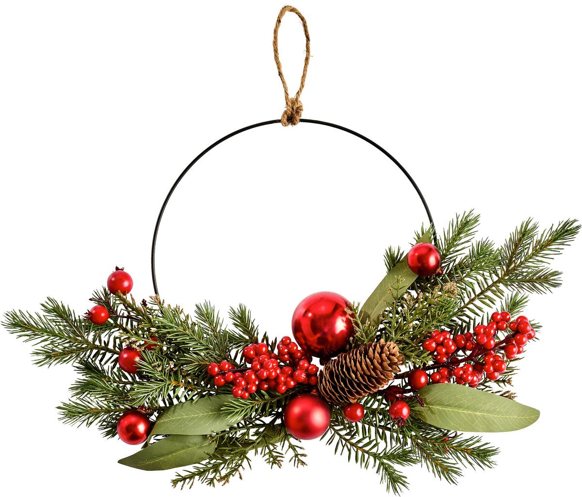 WIENIEC NA DRZWI A3-59054 - zielony/czerwony, Lifestyle, tworzywo sztuczne/materiały naturalne (45/30/6cm) - X-Mas