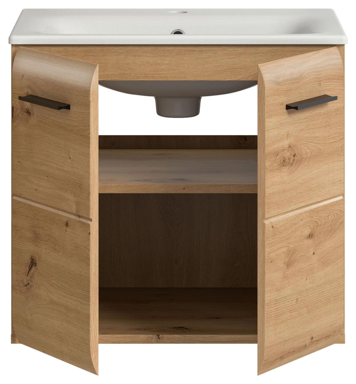 WASCHTISCHKOMBI ICE - Weiss/Schwarz, Basics, Keramik/Holzwerkstoff (60cm) - MID.YOU