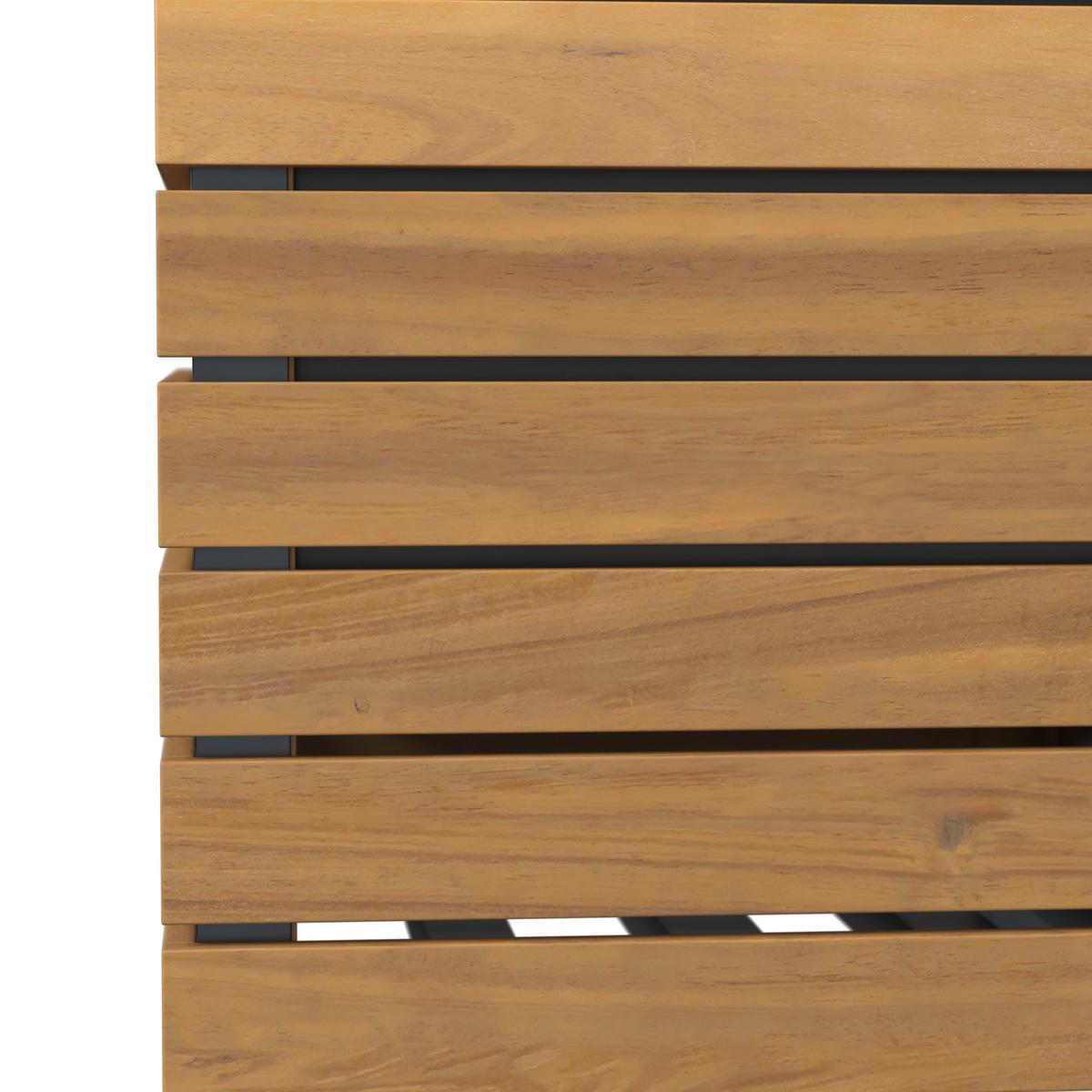 Hochbeet Marlo Echttholz massiv ca. 35x41x35 cm - Schwarz/Akaziefarben, MODERN, Holz/Kunststoff (35/41/35cm) - Bessagi Garden