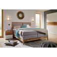 Boxspringbett Eiche Massiv 140x200cm - Eichefarben/Beige, KONVENTIONELL, Holz/Textil (204/140/120cm) - PREMIUM LIVING