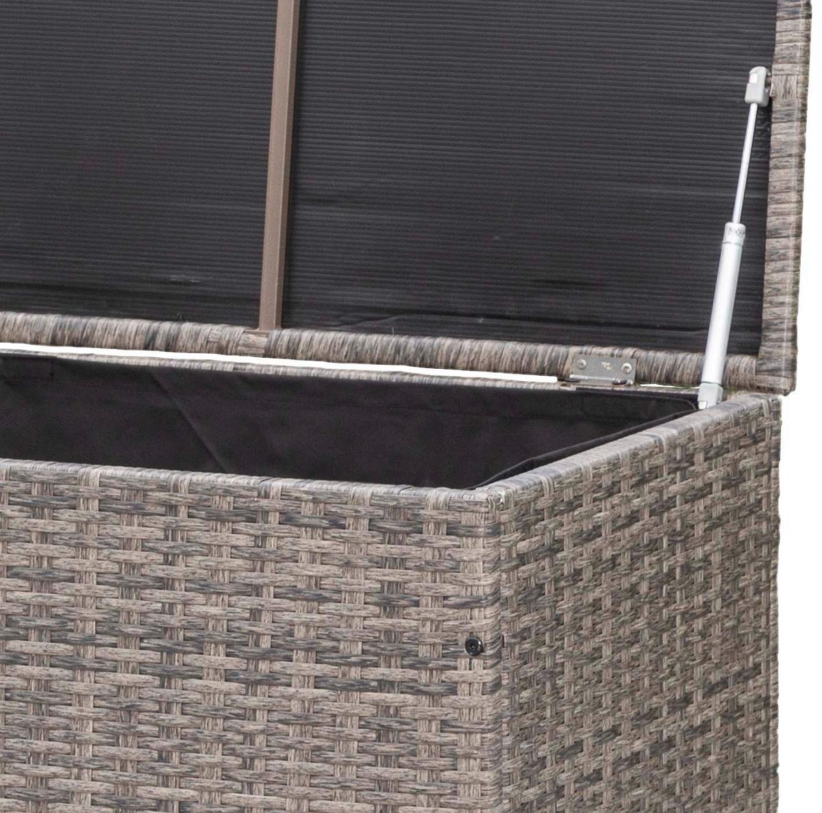 KISSENBOX KISSENBOX - Grau, KONVENTIONELL, Kunststoff/Metall (123/54/60cm) - Gardenson