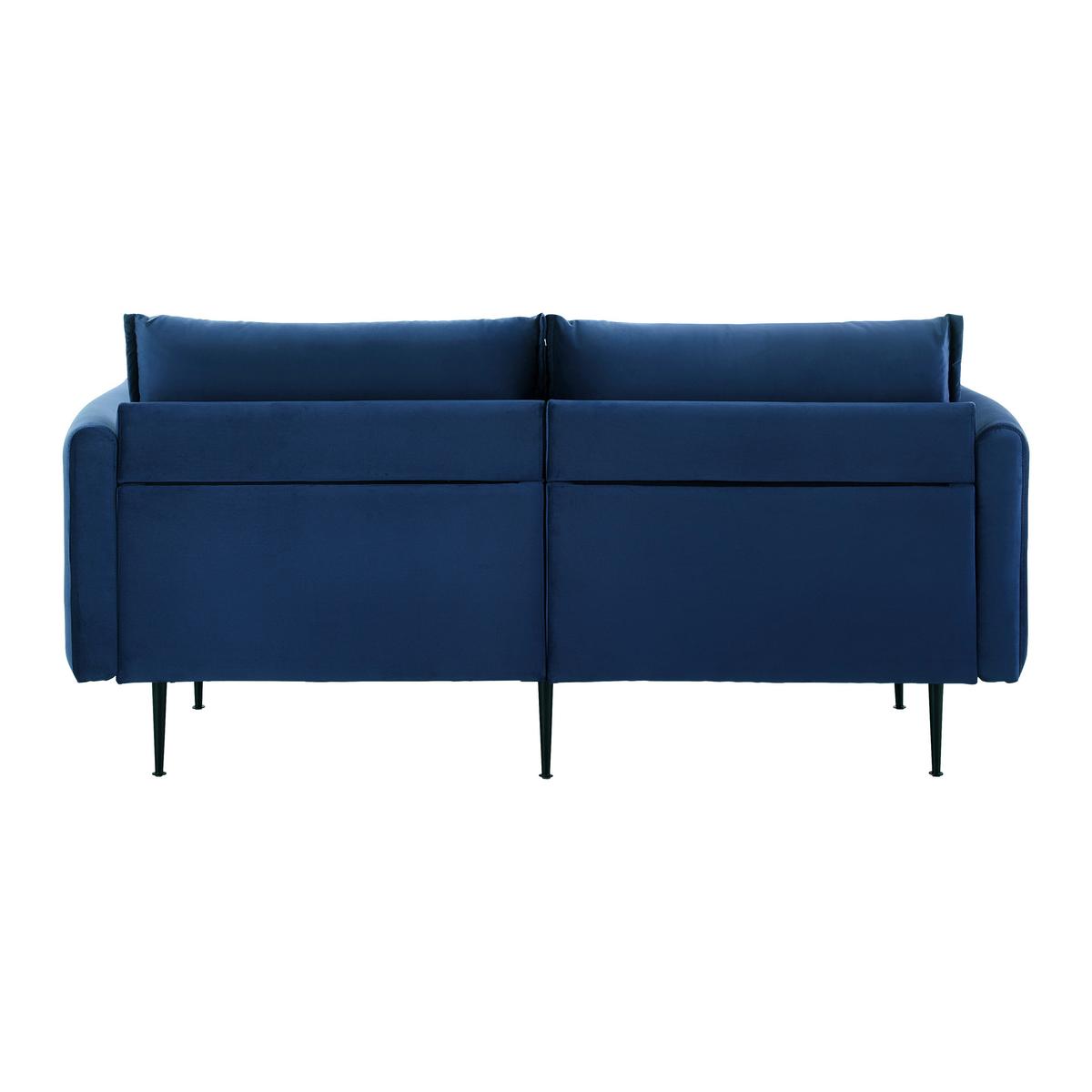 Sofa Yara Grün Samt - Blau/Schwarz, MODERN, Holz/Textil (194/77/92cm) - Bessagi Home