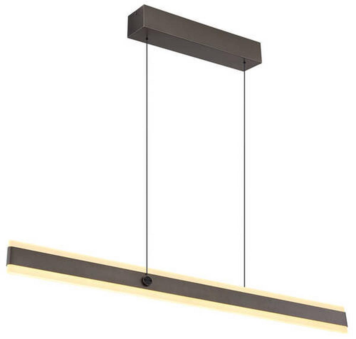 LED-HÄNGELEUCHTE 67161-36 - Titanfarben/Opal, Design, Kunststoff/Metall (96/7,5/170cm) - Globo