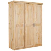 Drehtürenschrank Pelle ca. 140x190x55 cm Naturfraben - Silberfarben/Naturfarben, LIFESTYLE, Holz/Kunststoff (140/190/55cm) - MID.YOU