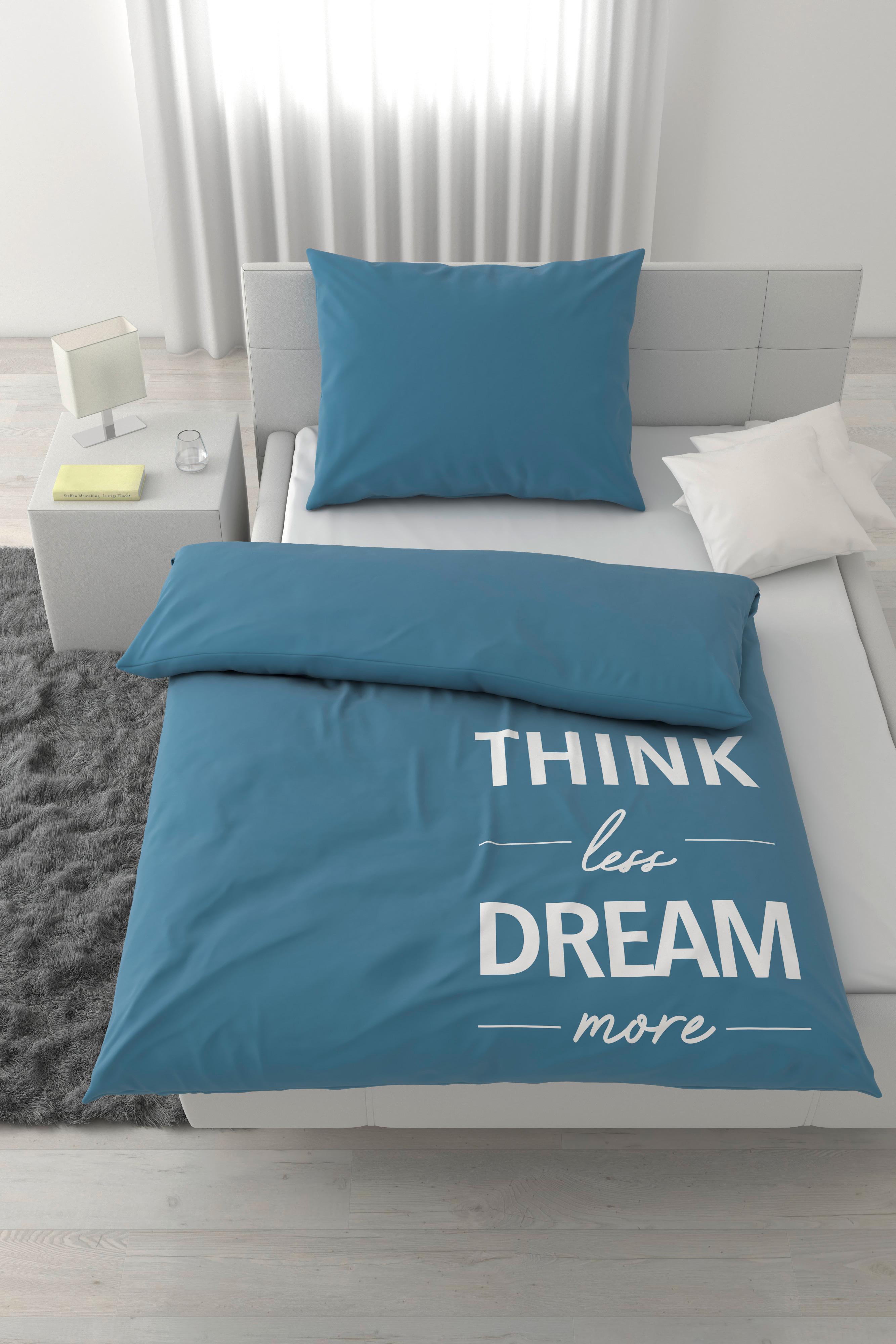 Lenjerie de pat Think cca. 50x70/140x200 cm - albastru, textil (140/200cm) - Mömax