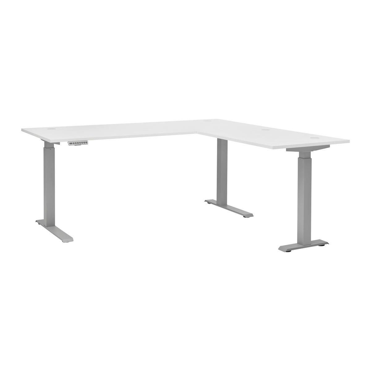 Eckschreibtisch Dallas Weiß - Weiß, MODERN, Holzwerkstoff/Metall (185/64/177cm) - Mömax