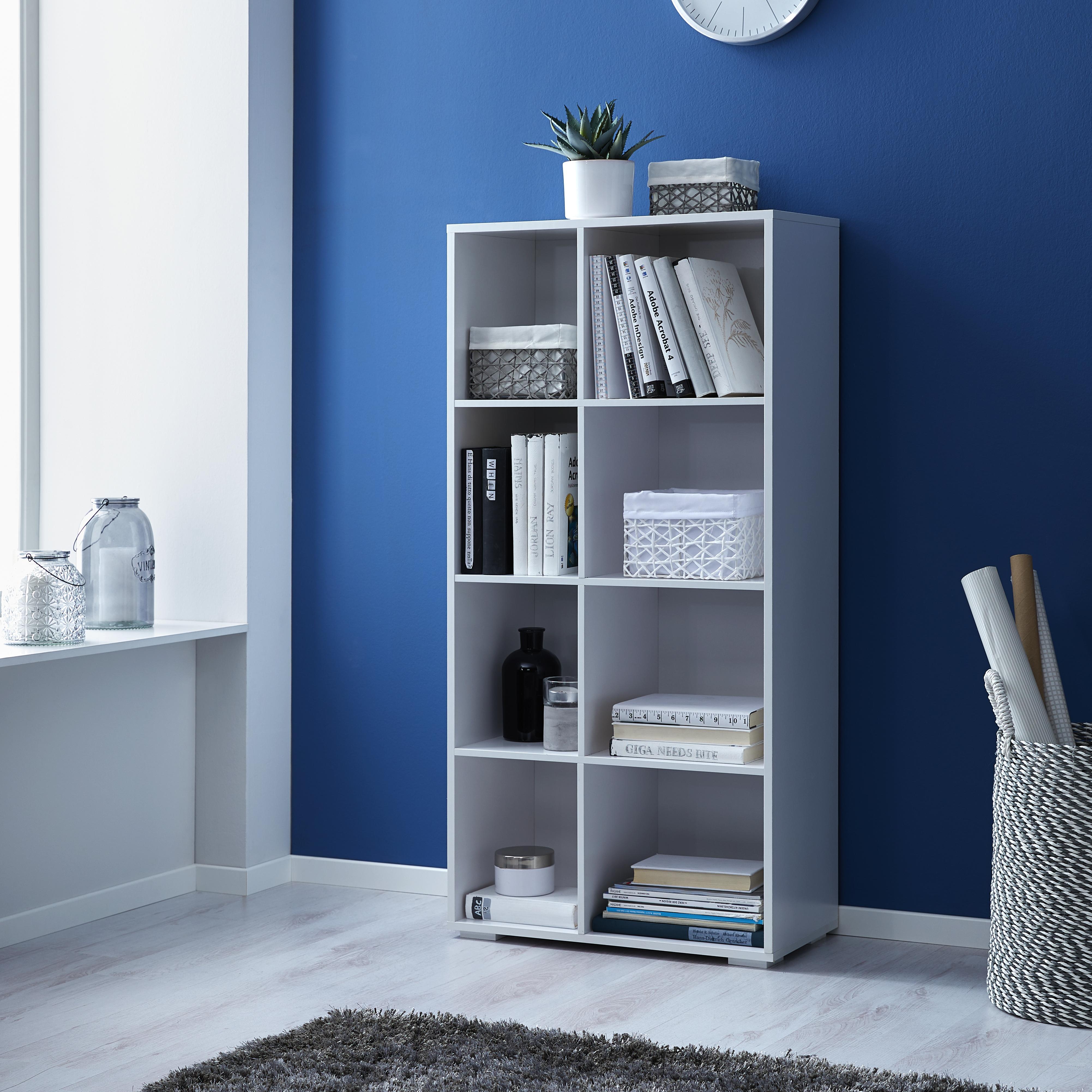 Regal in weiß ''Basic'' - Weiß, MODERN, Holz (60/123/29,5cm) - Bessagi Home