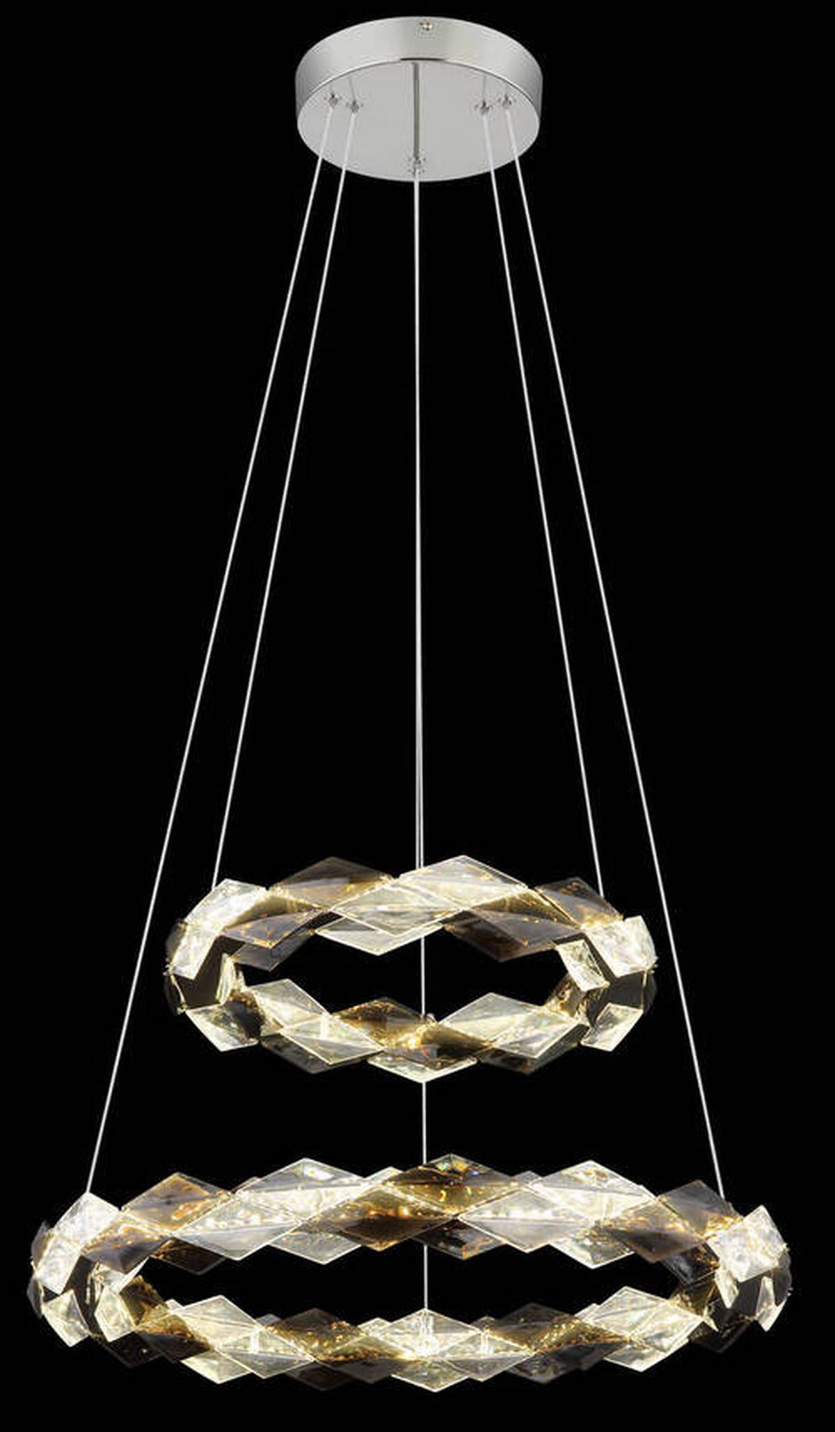 LED-Hängeleuchte Karilion Klar max. 50 Watt - Klar, Design, Kunststoff/Metall (55/130cm) - Globo