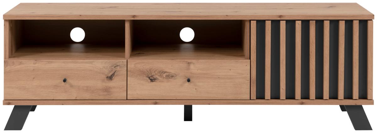 KOMODA NISKA MEDAN 56A TV-BOARD - antracytowy/czarny, Lifestyle, materiał drewnopochodny/metal (138/44/40cm) - MID.YOU