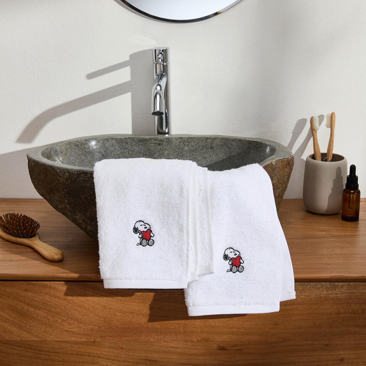ZESTAW RĘCZNIKÓW FROTTE PEANUTS SNOOPY HUG - biały, Basics, tkanina - Vossen
