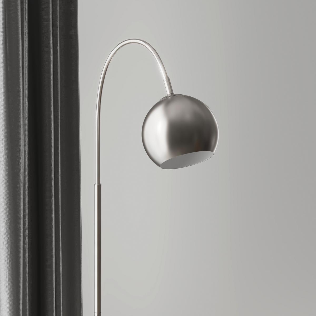 LAMPA STOJĄCA 24779N BENNO - biały/kolor niklowy, Basics, tworzywo sztuczne/metal (46/25/150cm) - Globo
